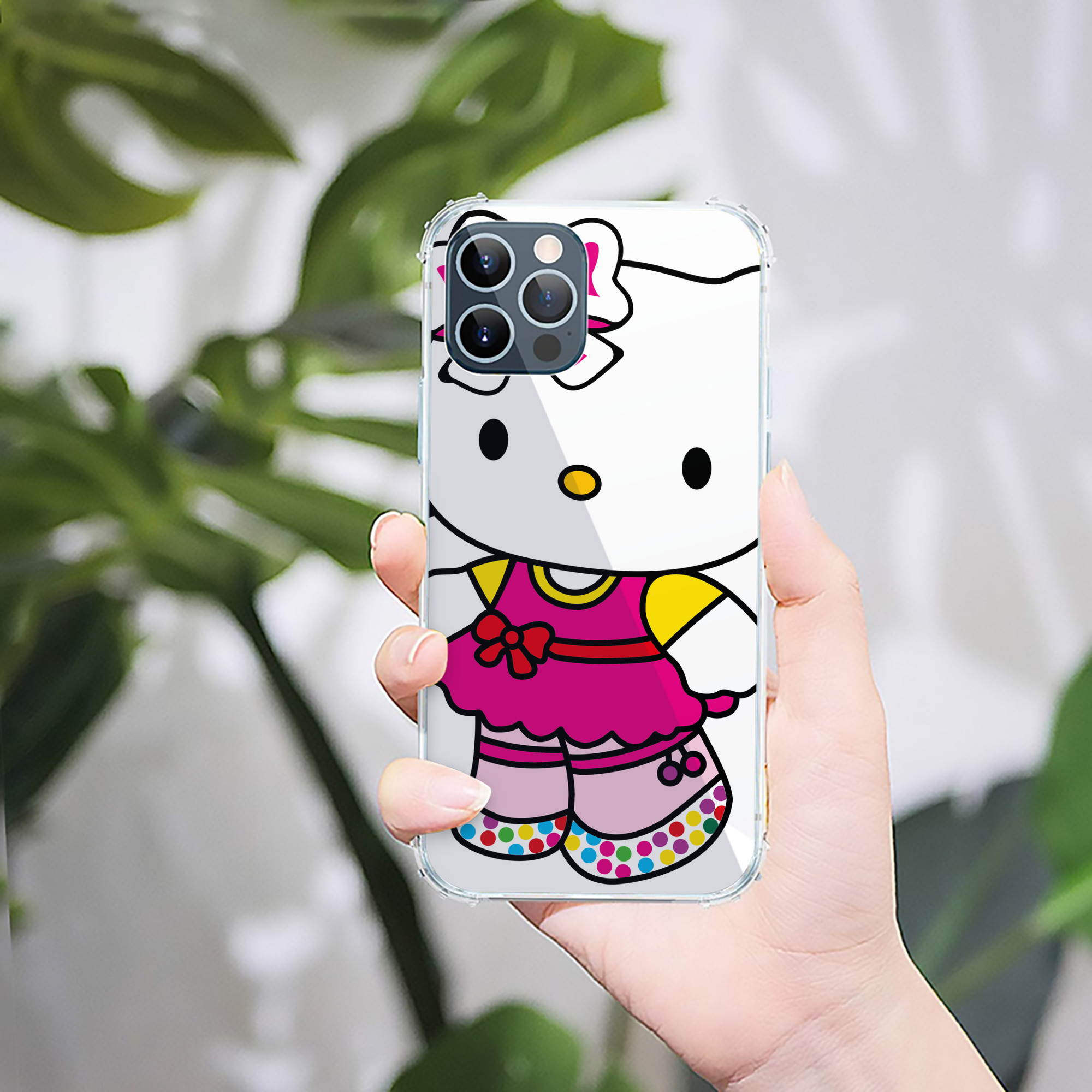 （画像用） Hello Kitty ハローキティ 【iPhone 12シリーズ対応】透明スマホケース（クリアソフトケース）